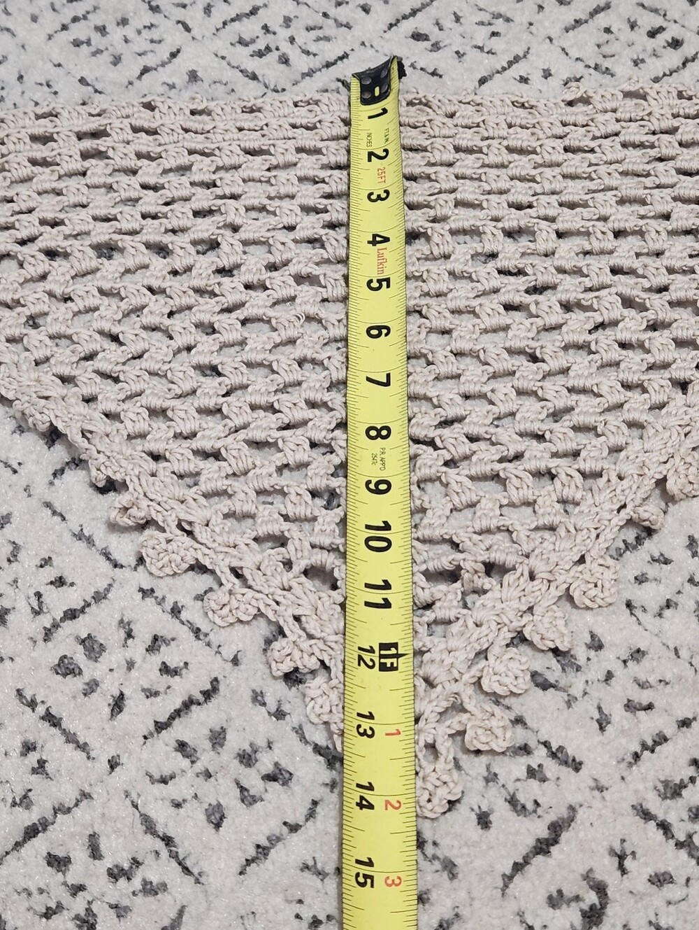 Handmade Crochet Bandana Hip Scarf Top Boho Festival Coasta Cowgirl Wrap Beige - Picture 10 of 11